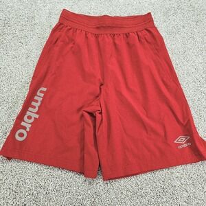 UMBRO Athletic Shorts Men's Small Red Soccer Gym Running‎   Zip Pocket